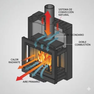 Ingeniería chimenea de leña moderna