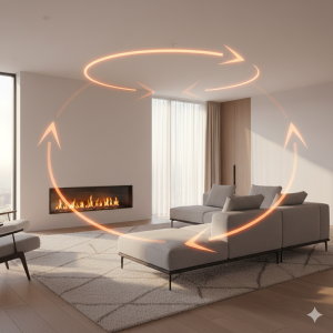 Distribución de muebles y calefacción